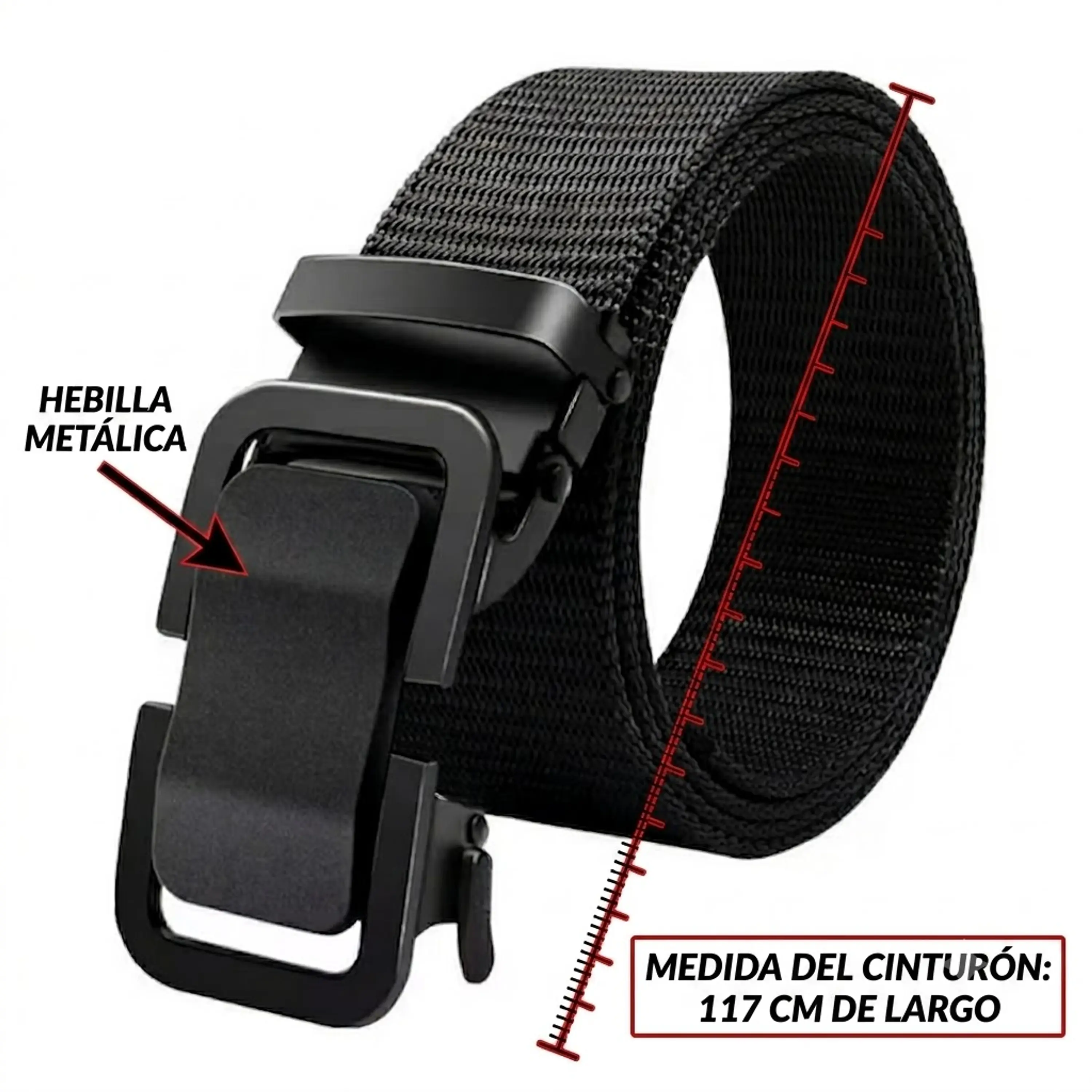 Cinturón Táctico De Nylon Con Hebilla Metálica Automática 5
