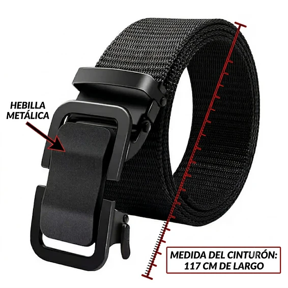 Cinturón Táctico De Nylon Con Hebilla Metálica Automática 6