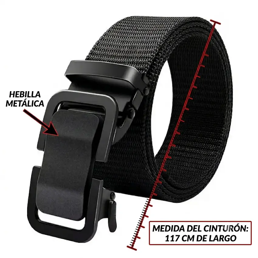 Cinturón Táctico De Nylon Con Hebilla Metálica Automática 6