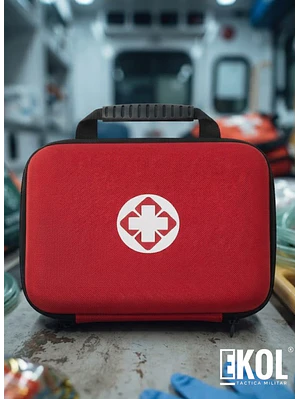 Botiquín de Primeros Auxilios con Estuche Rígido Rojo