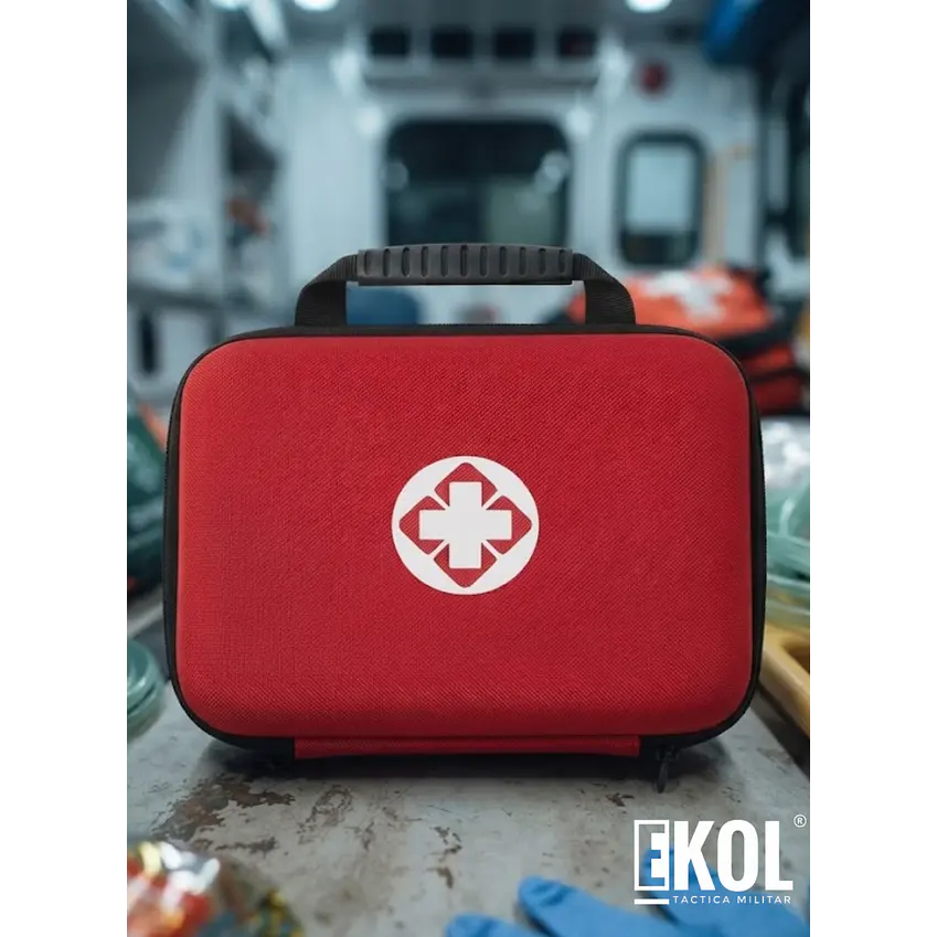 Botiquín de Primeros Auxilios con Estuche Rígido Rojo 1