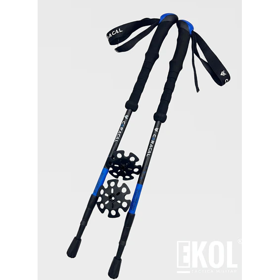 Par de Bastones Caracal Trekking Pro Ultraligeros para Senderismo y Montañismo 1