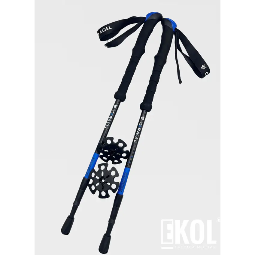 Par de Bastones Caracal Trekking Pro Ultraligeros para Senderismo y Montañismo 1