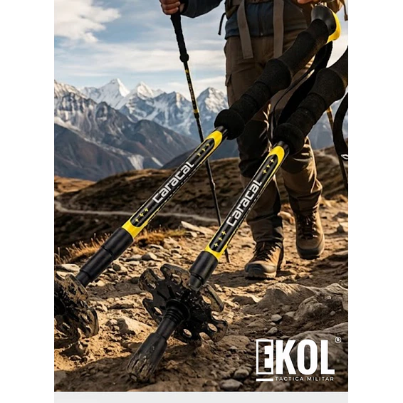 Par de Bastones Caracal Trekking Pro Ultraligeros para Senderismo y Montañismo 3
