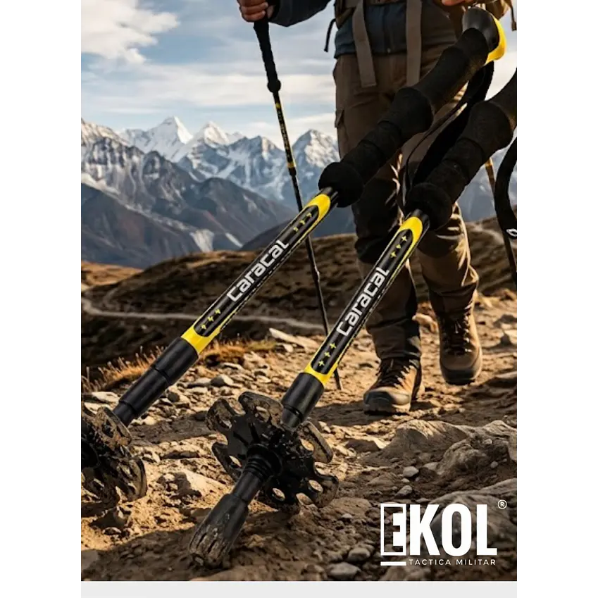 Par de Bastones Caracal Trekking Pro Ultraligeros para Senderismo y Montañismo 3
