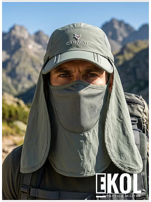 Gorro Legionario con Protector Facial y Cubrenuca Protección Solar UV