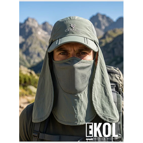 Gorro Legionario con Protector Facial y Cubrenuca Protección Solar UV 2