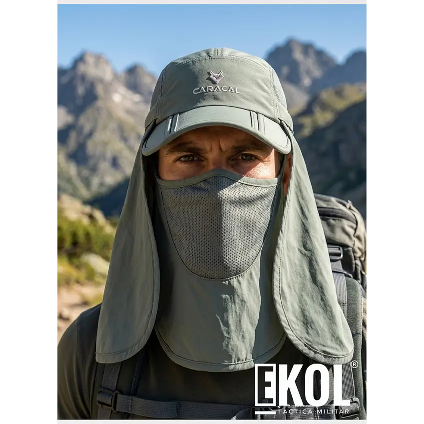 Gorro Legionario con Protector Facial y Cubrenuca Protección Solar UV 2