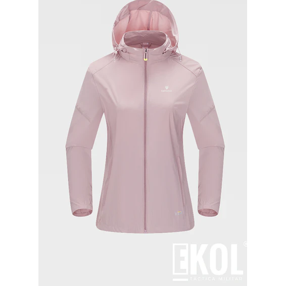Cortaviento Mujer Caracal Ligero con Capucha Secado Rápido Running Trekking 1