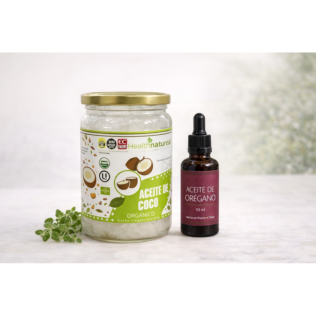 Pack aceite de orégano y aceite de coco orgánico  