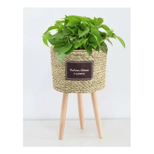 Vase Planter Elegant Woven Rattan Home Decoration 3