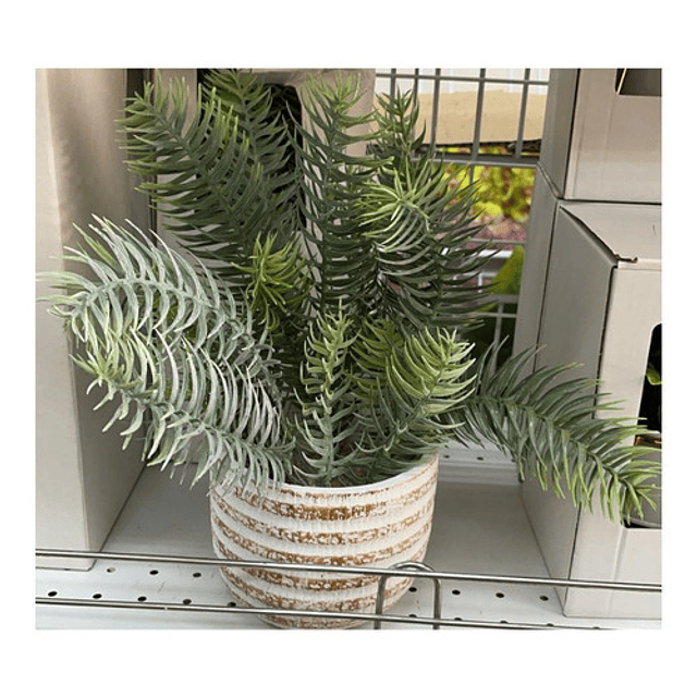 Macetero 10x13 + Planta Artificial Decorativa Living Baño