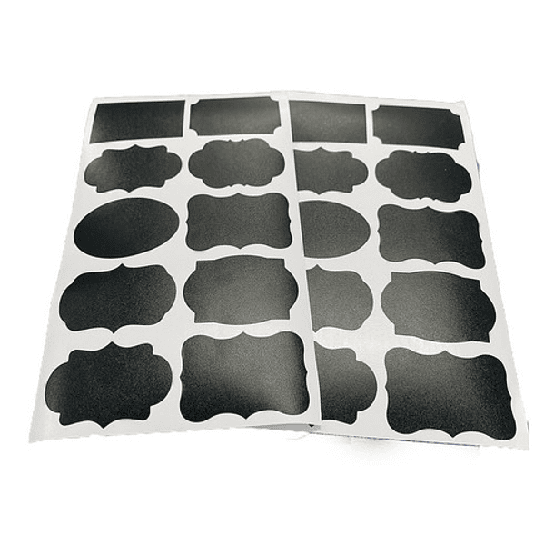 Etiquetas de vinil pizarra negro para frascos y envases - Pegalinas