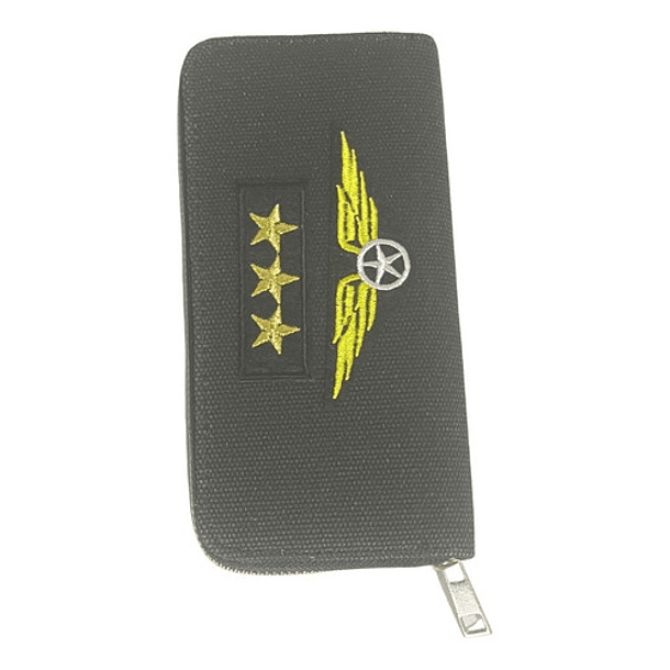 Billetera Monedero Tarjetero Diseñ Bordado U.s Us Army Negro 3