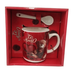 Taza Con Cuchara Para El Día Del Amor San Valentín