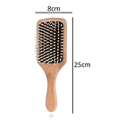 Cepillo Para El Cabello Madera Masaje Antiestático 25cm 2