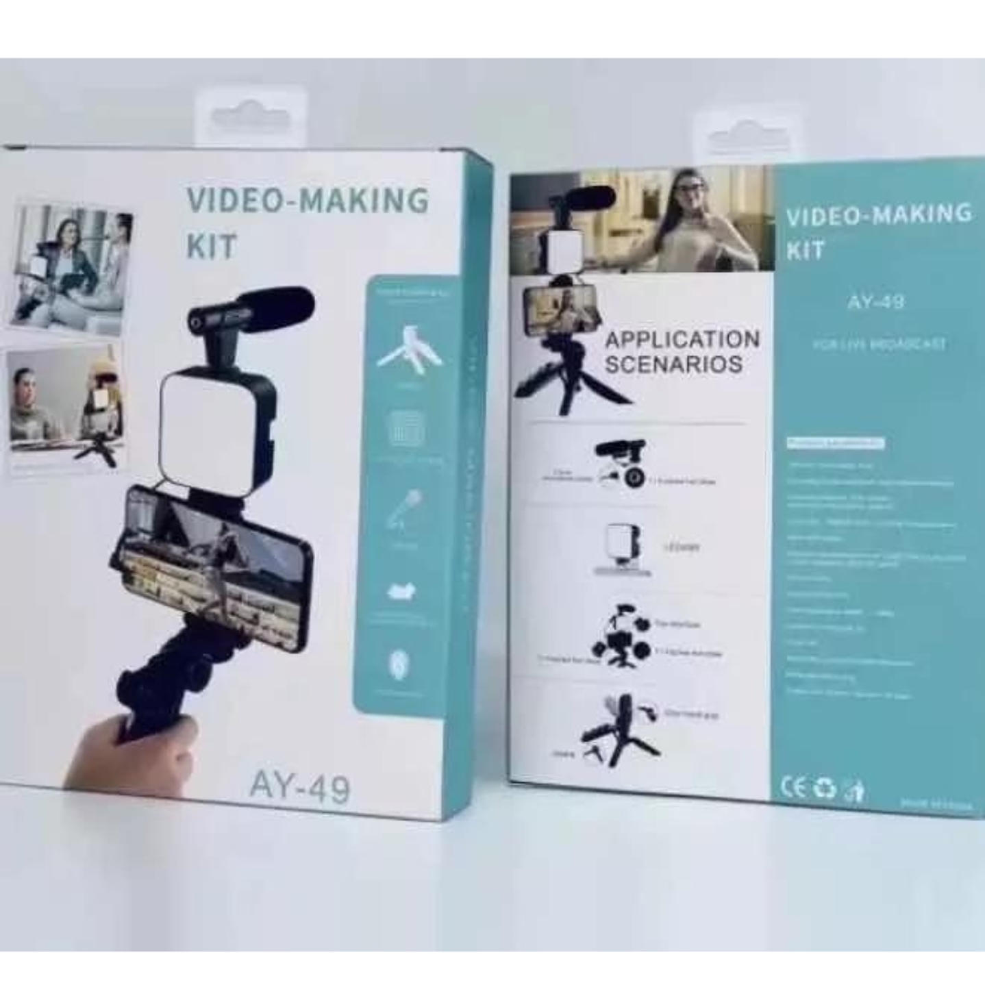 Video Making Vlog TriPod Kit Ay-49 Con Micrófono Y Luz 4