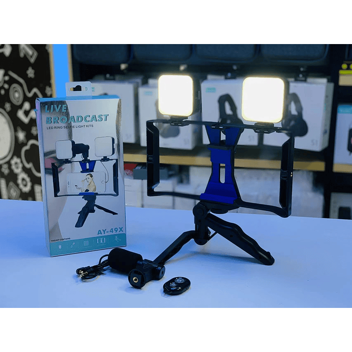 Video Making Vlog TriPod Kit Ay-49X Con Micrófono Y Luz 6