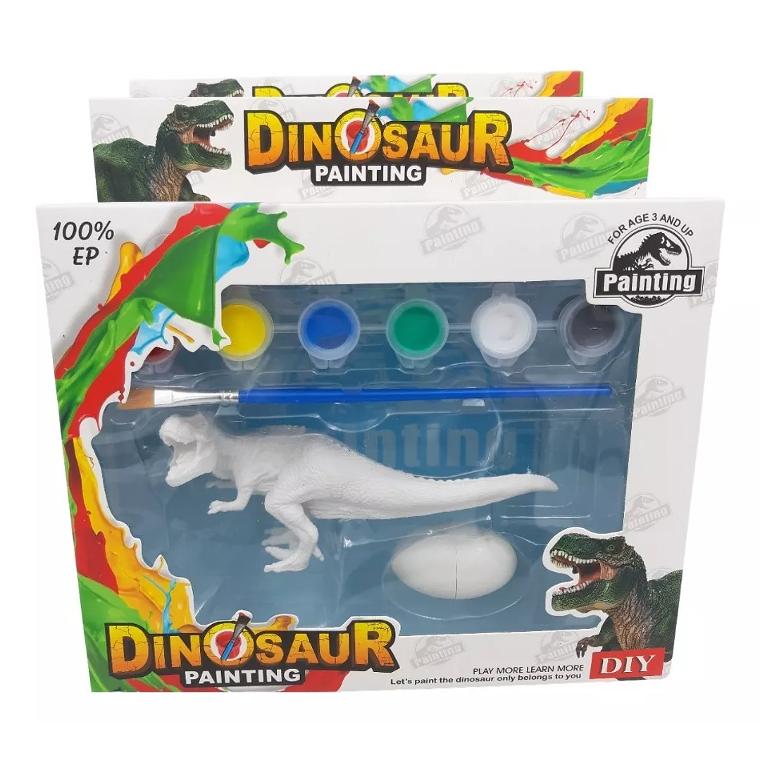 Dinosaurios Para Pintar A Tu Gusto 15cm Aprox + Pinturas 1