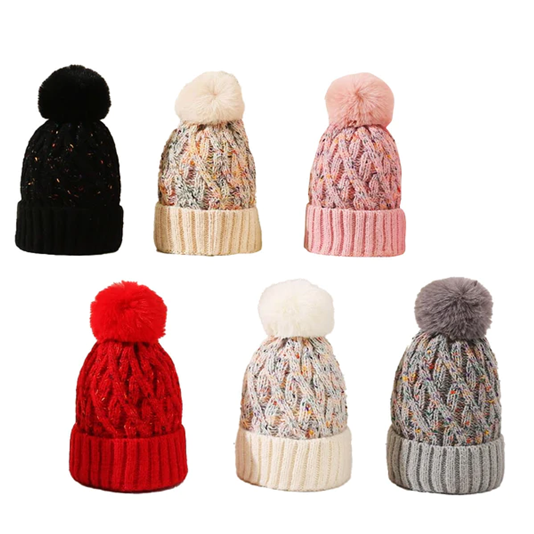 Gorro Beanie Doble Capa Jaspeado Para Adulto Calido 1