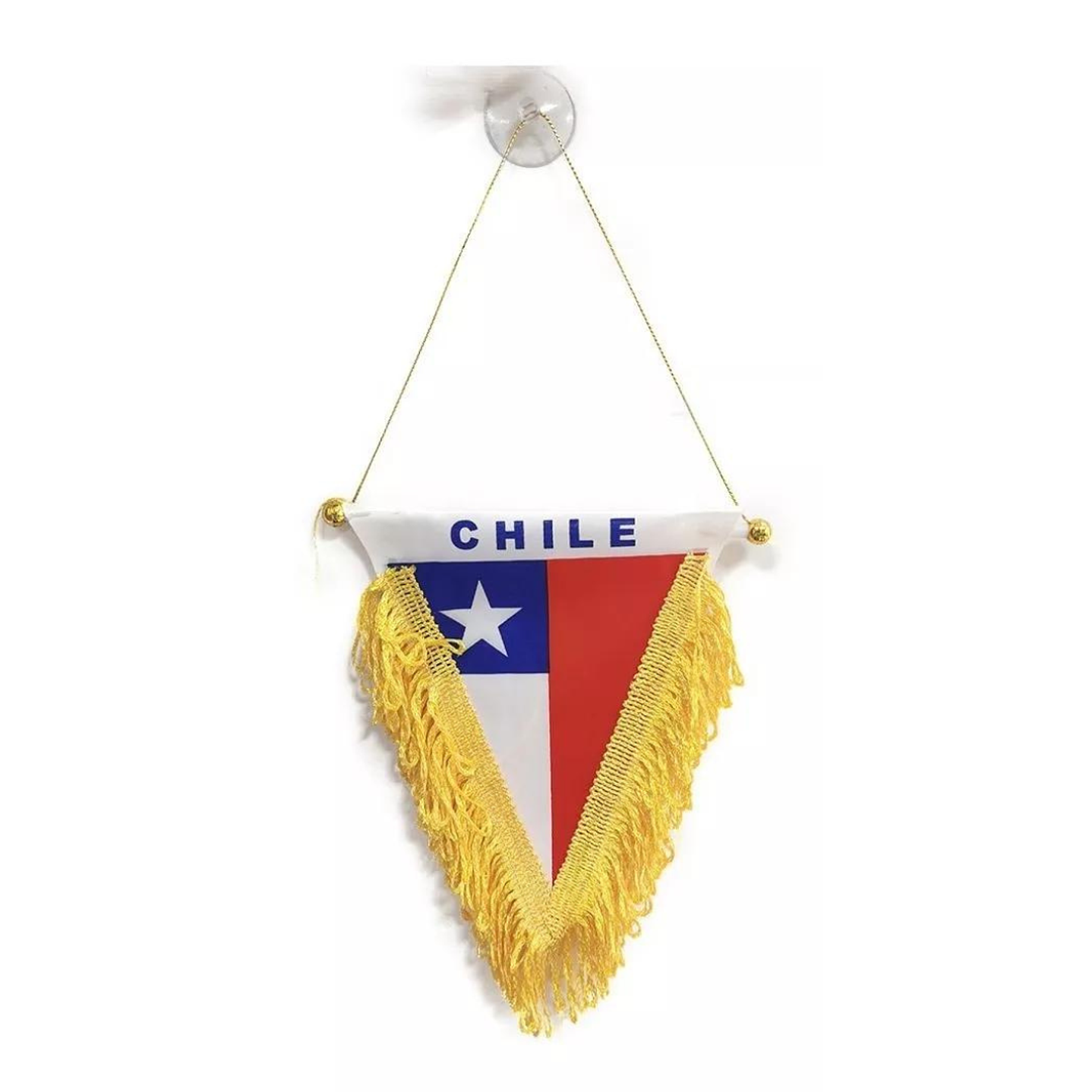 Bandera De Chile Con Flecos Para Auto Fiestas Patrias X1 unidad