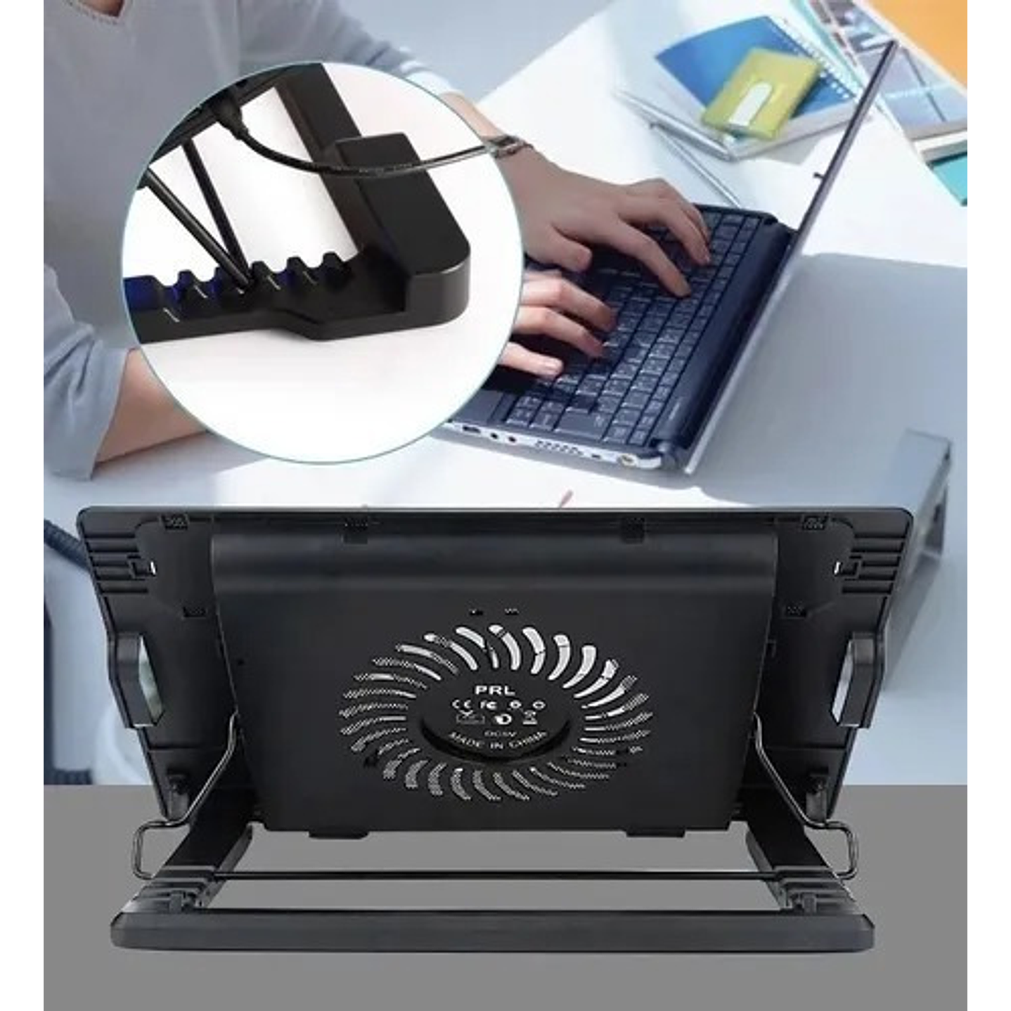 Soporte Notebook Portátil Plegable Ventilador Led Ergostand 4