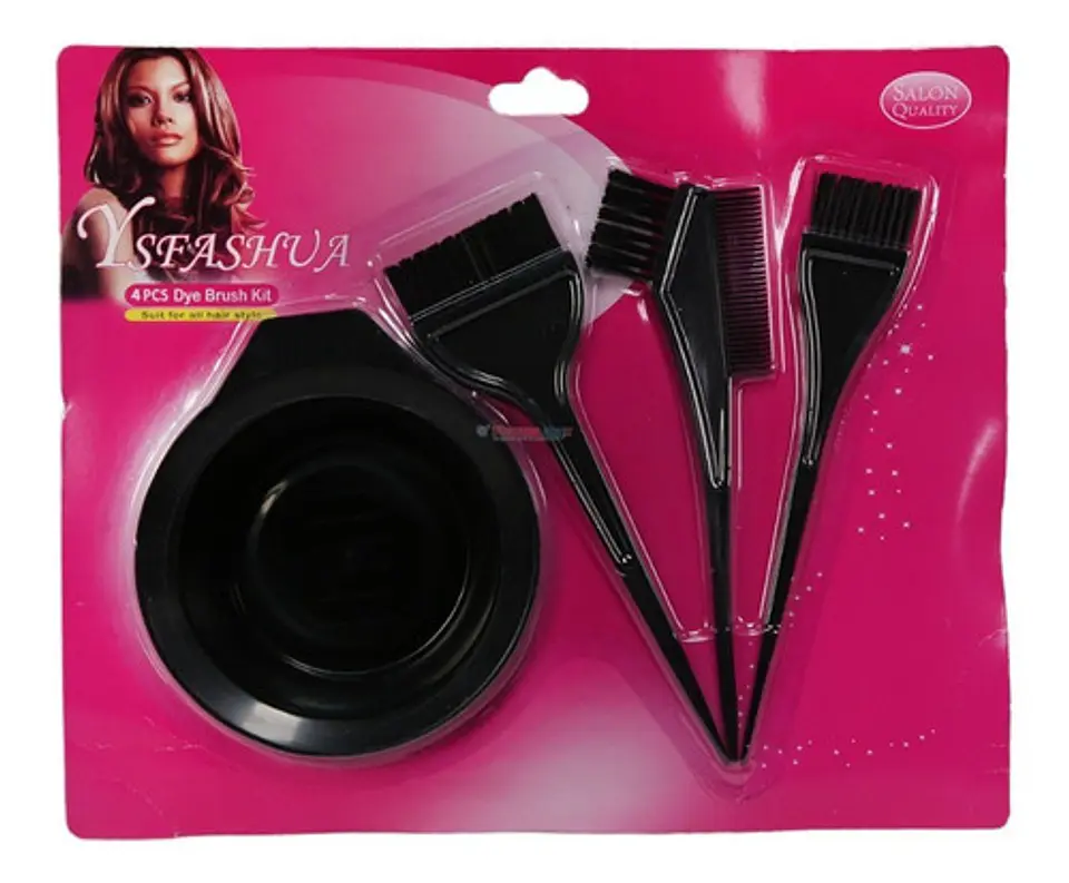 Kit De Peluquería Pocillo + 3 Brochas Peluquería Teñir Pelo 3