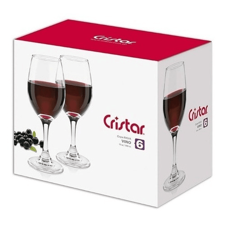 Set De 6 Copas Vino Cristar Rioja 386cc 1