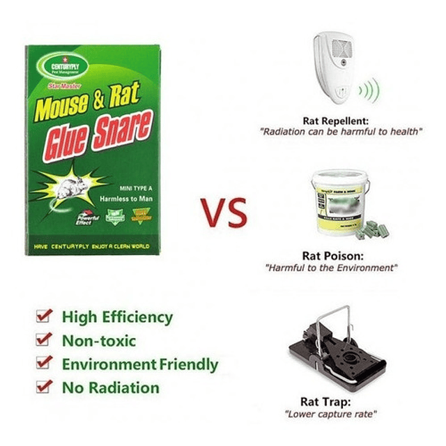 Pack Laminas Trampa Atrapa Rata Ratón Pegamento Ekolmac