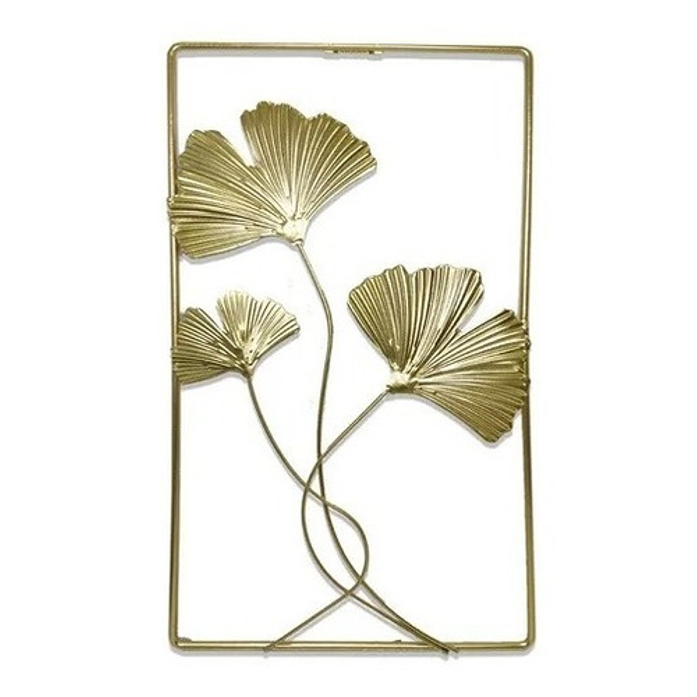 Cuadro De Metal Ornamental Hoja Ginkgo Biloba Estilo Nórdico 1