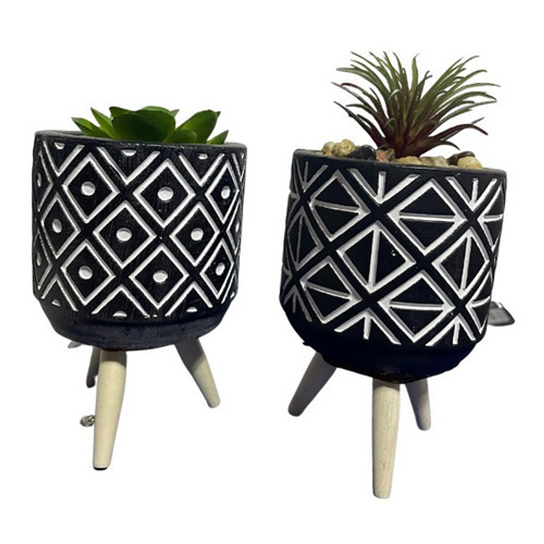 Set 2 Plantas Decorativas Artificiales Suculentas Jade 1