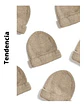 12 Pieza Gorro Beanie Tendencia Lana Adulto Con Doblez Beige - Miniatura 3