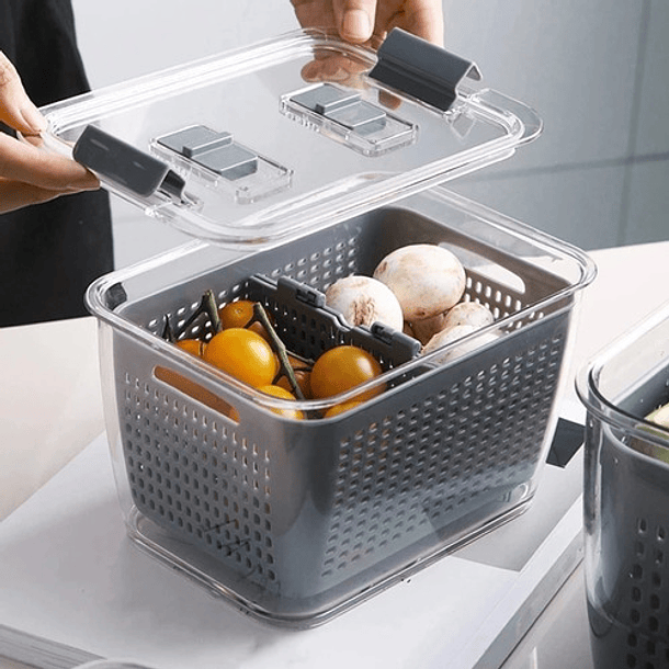 Envase De Plástico De Cocina Caja Almacenamiento Multifunción 4