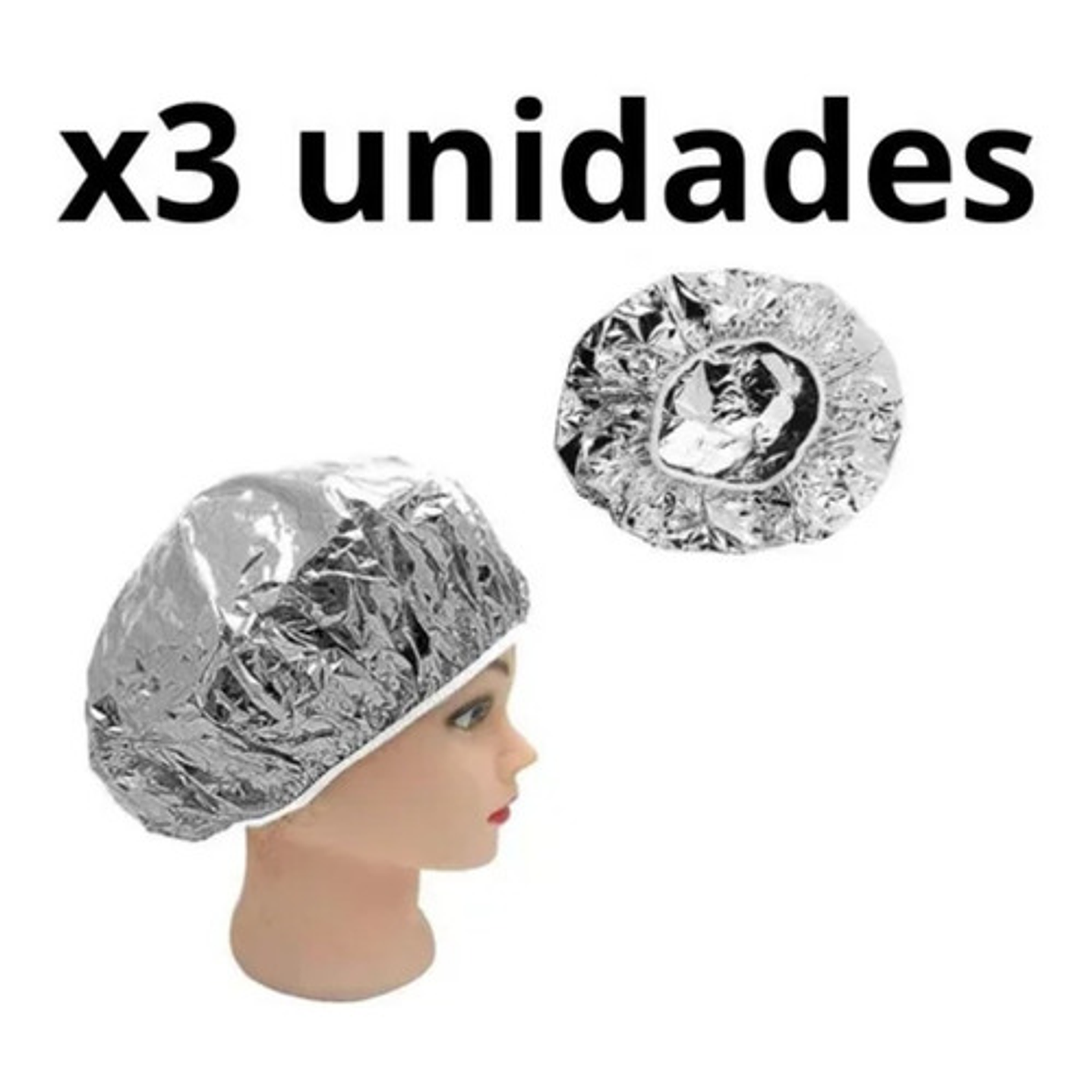 Gorro De Aluminio Para Tratamiento Plateado 3 Pcs Repuesto 3