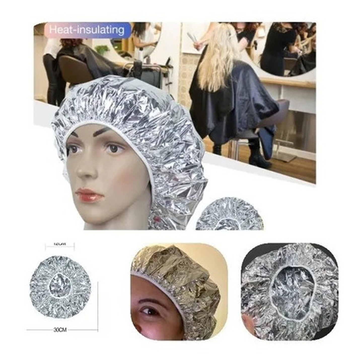 Gorro De Aluminio Para Tratamiento Plateado 3 Pcs Repuesto 5