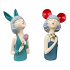 2 Estatuas De Resina Modernas Figura De Chica Estilo Europeo 1