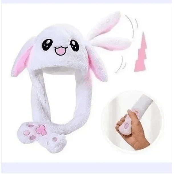 Gorro Felpa Conejo Conejito Orejas Móviles Kawaii Pack 2 Uni 4