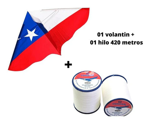 Cometa Volantin Chile + Hilo 420 Metros Condor N10