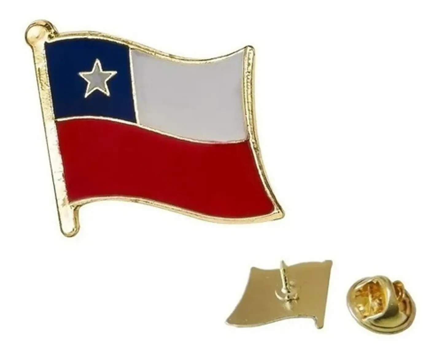 Piocha, Botón, Chile Pin, Bandera Chilena Metálica. 1