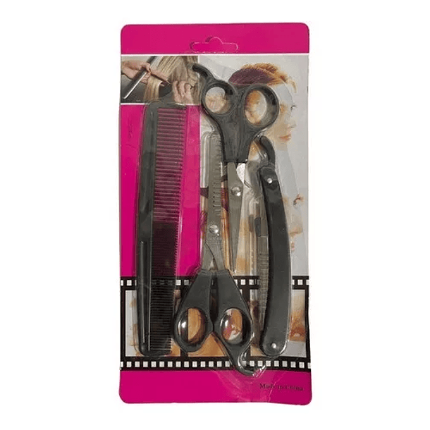 Set Herramients de Peluquería Para Cortar  Cabello Acero Inoxidable 4