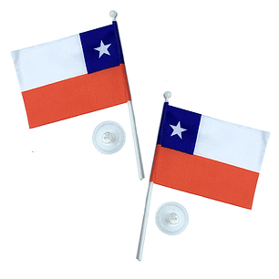 Pack 12 Bandera Chile 10 X 15 Cm + Chupete Fiestas Patrias