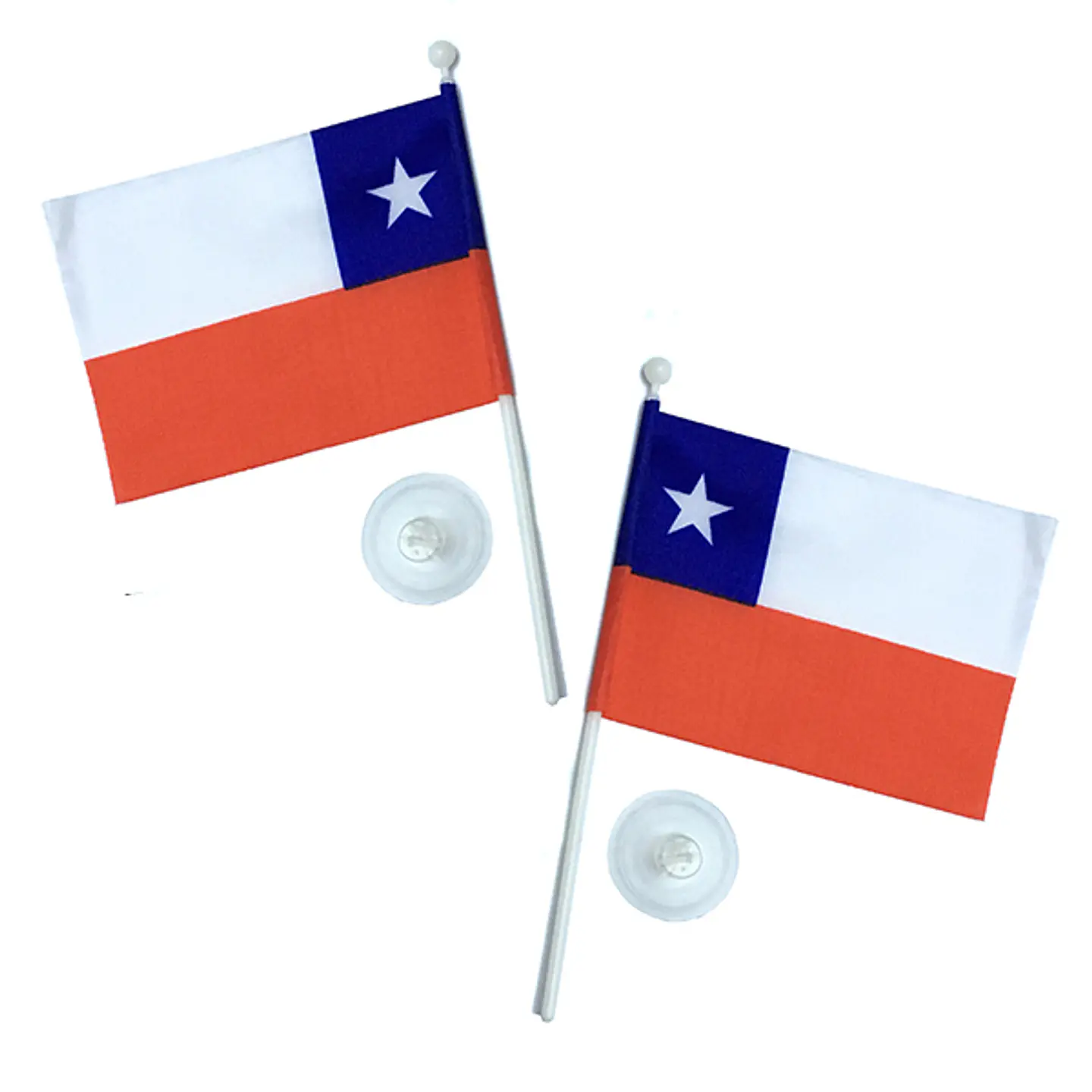 Pack 12 Bandera Chile 10 X 15 Cm + Chupete Fiestas Patrias 1