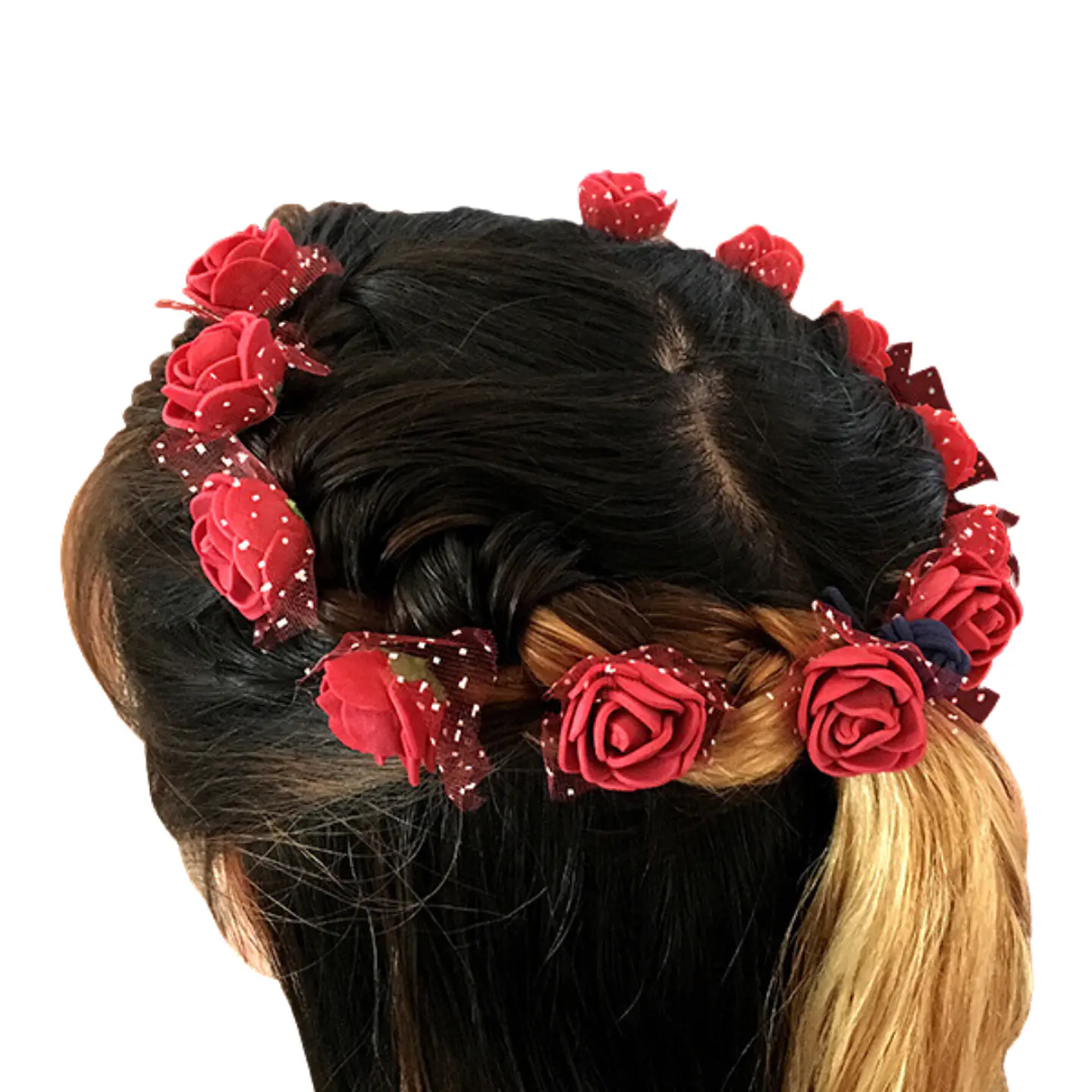 Cintillo De Flores Besito Goma Eva Diseño Corona Colores Mix 1