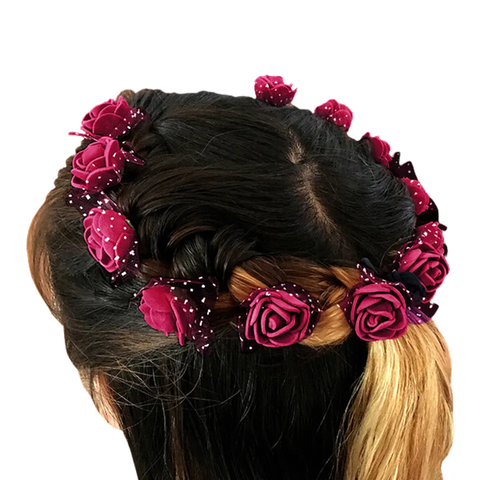 Cintillo De Flores Besito Goma Eva Diseño Corona Colores Mix 8