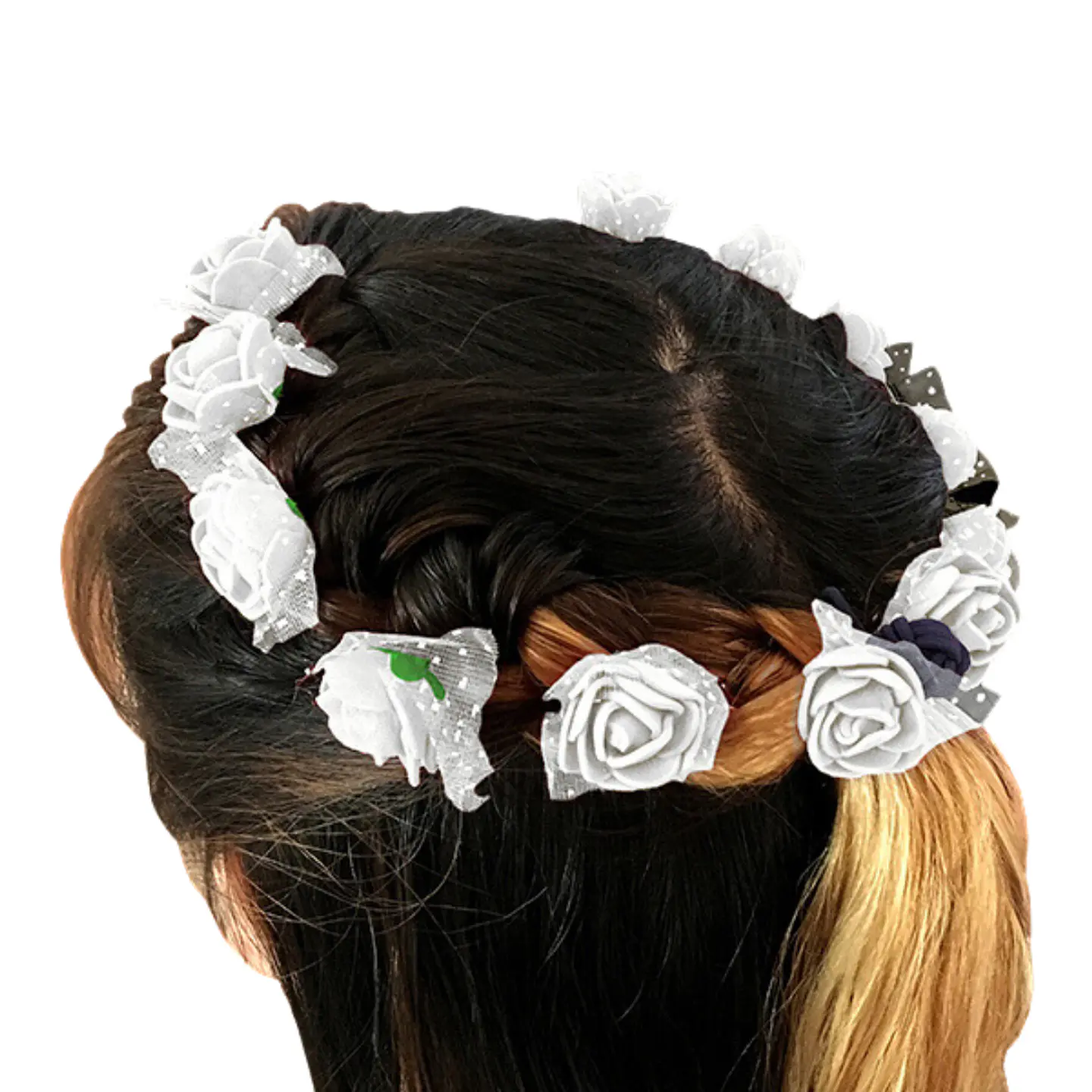 Cintillo De Flores Besito Goma Eva Diseño Corona Colores Mix 9