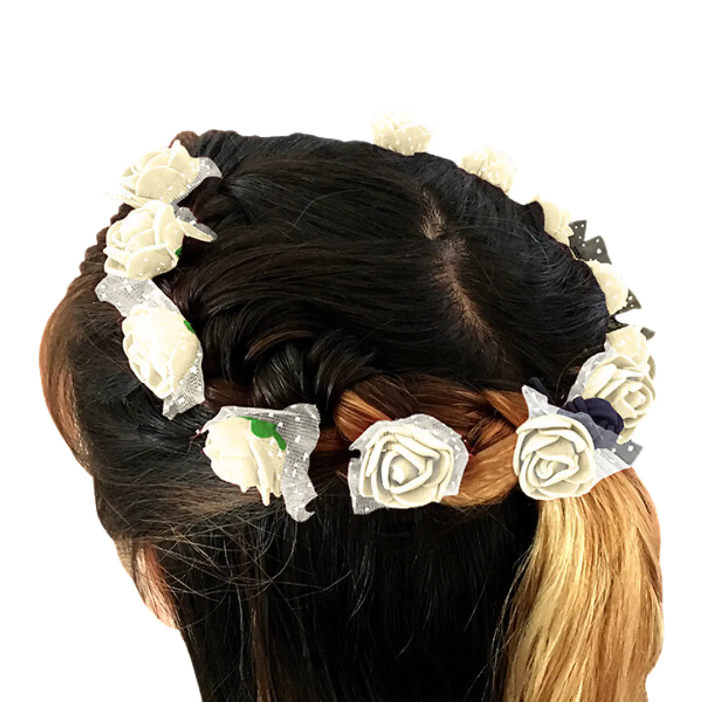 Cintillo De Flores Besito Goma Eva Diseño Corona Colores Mix 10