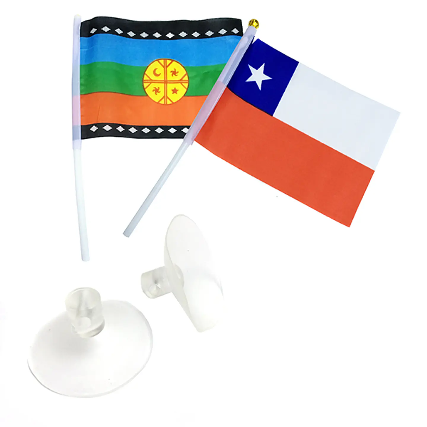 Bandera Chupete Chile/mapuche 10x15 Cm X12 Uni 1