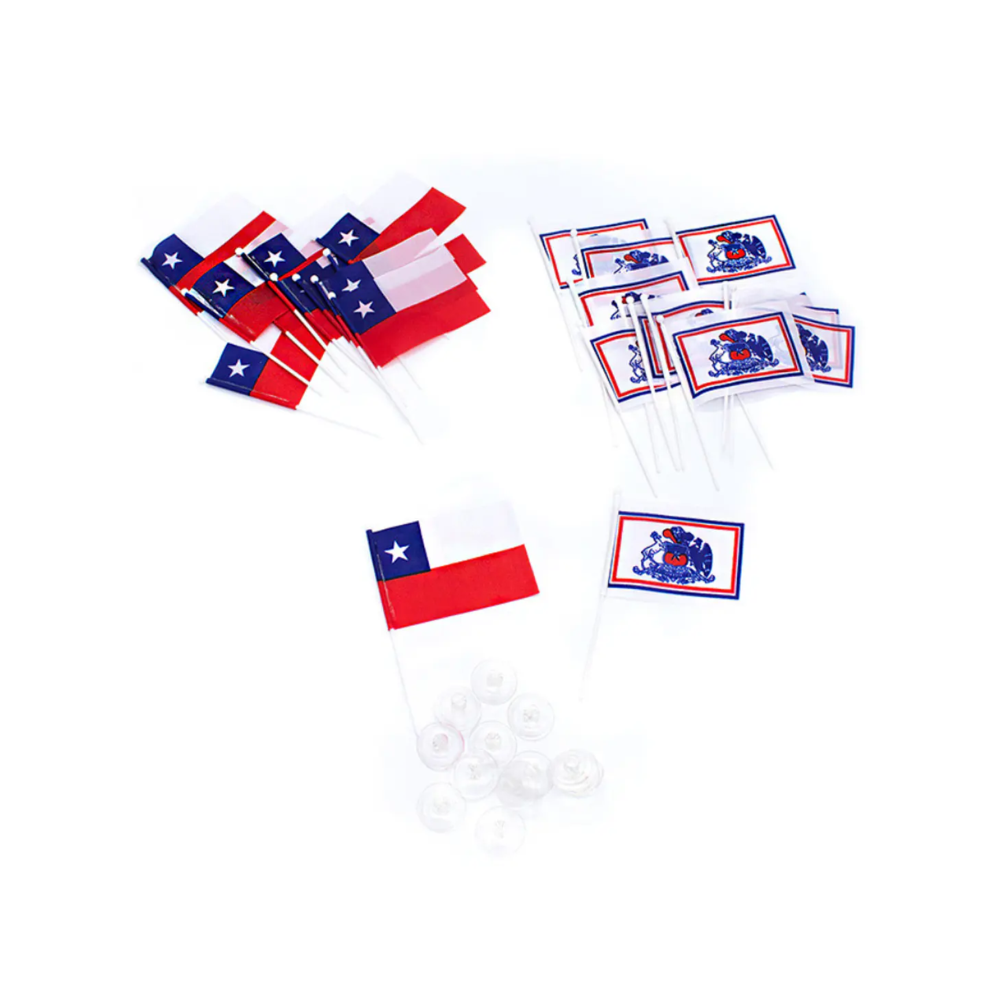 Bandera + Chupete Chile/escudo 6x9 Cm X12 Uni 1