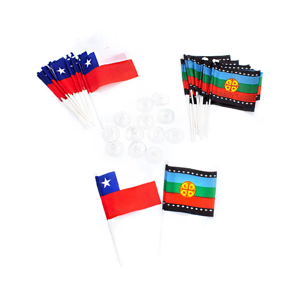 Bandera Chupete Chile/mapuche 6x9 Cm X12 Uni 1