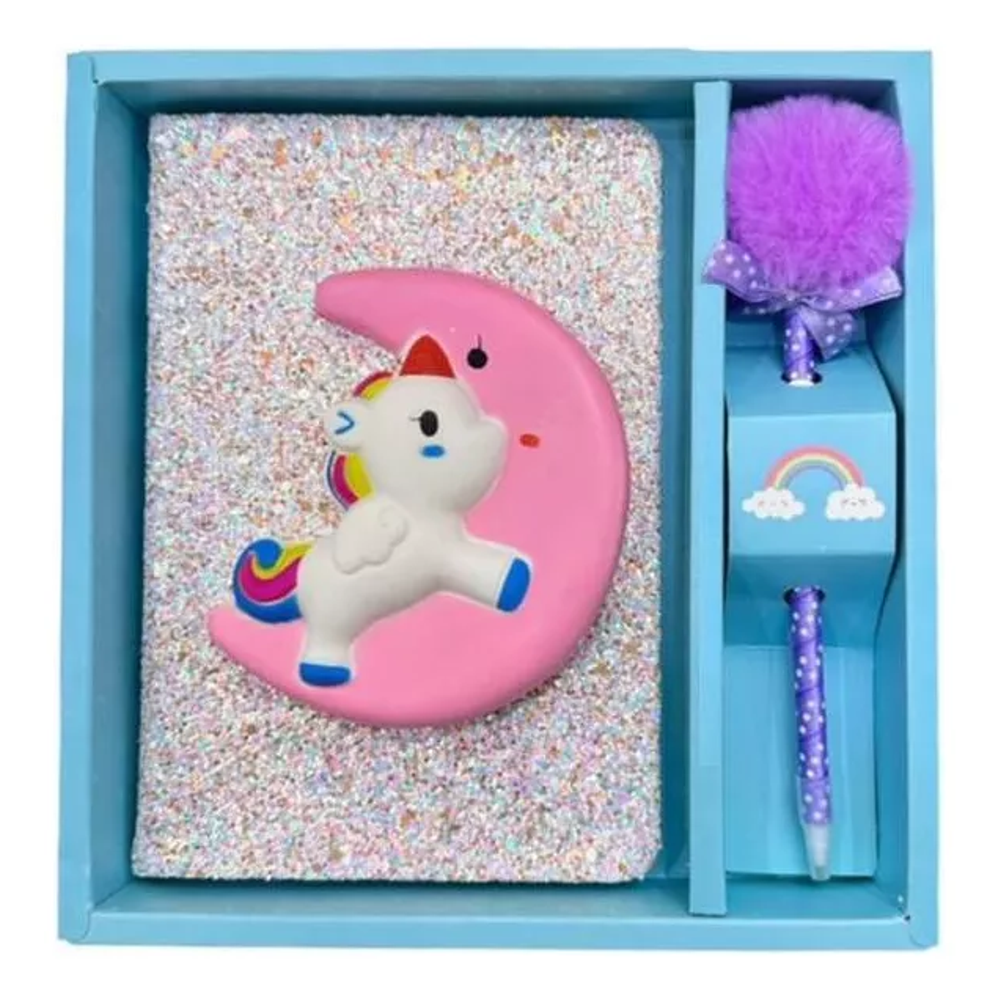 Set Cuaderno Agenda Escolar + Lápiz Peluche - Unicornio 1